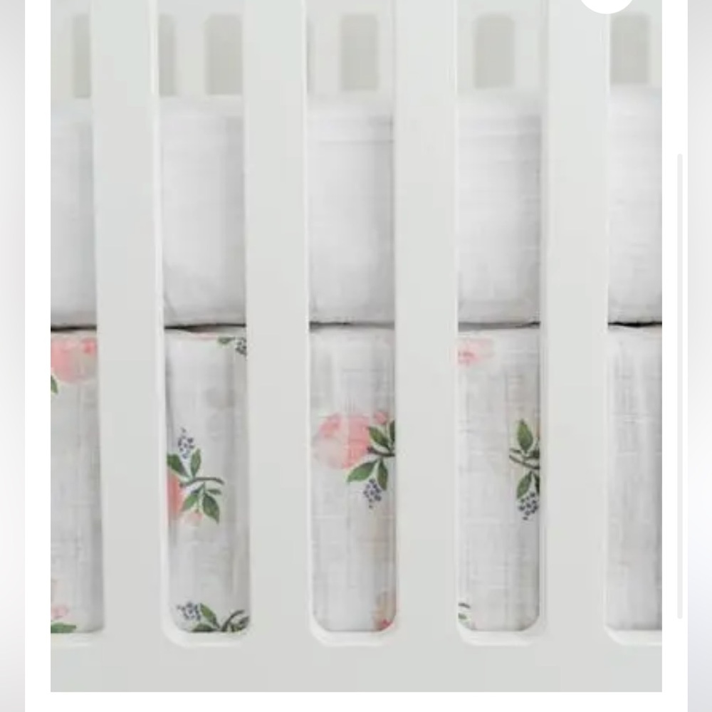 Little Unicorn Cotton Muslin Crib Skirt – Watercolour Rose